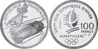Frankreich 100 Francs Albertville - Bobsledding, Monnaie de Paris, BE -