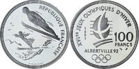 Frankreich 100 Francs Albertville - Saut à ski, Monnaie de Paris, BE -