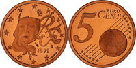Frankreich 5 Euro Cent Paris, BE, STGL, Copper Plated Steel, KM:1284 -
