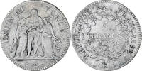 Frankreich 5 Francs Directoire, Union et Force, Bordeaux, S+, Silber -