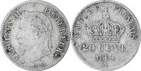 Frankreich 20 Centimes Napoleon III, Paris, S+, Silber, KM:814 -