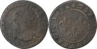 Frankreich Double Tournois Louis XIII, fleurs, S, Kupfer, Gadoury:11 -