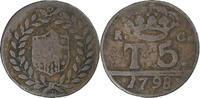 Italien 5 Tornesi Kingdom of Naples, Ferdinand IV, Naples, S, Kupfer -