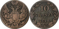 Polen 10 Groszy Nicholas I, Warsaw, S+, Billon, KM:113a -
