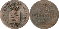 Deutschland 1/2 Neu-Groschen, 5 Pfennig Friedrich August II, S, Billon -