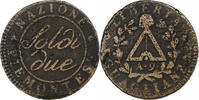 Italien 2 Soldi République Subalpine, Torino, Bronze, S+, KM:3 -