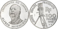Frankreich 100 Francs Alfred Hitchcock, Monnaie de Paris, BE, Silber -