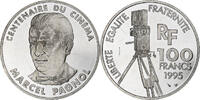 Frankreich 100 Francs Marcel Pagnol, Monnaie de Paris, BE, Silber, VZ+ -