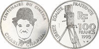 Frankreich 100 Francs Charlie Chaplin, Monnaie de Paris, BE, Silber -