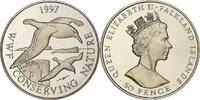 Falkland Islands 50 Pence Elizabeth II, WWF, Albatros, Proof, Silber -