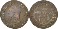 Frankreich 5 Centimes Münze, Dupré, Paris, S, Bronze, KM:640.1 -