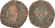 Frankreich Double Tournois Münze, Rouen, S, Kupfer, CGKL:112 -
