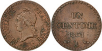 Frankreich Centime Münze, Dupré, Paris, SS+, Bronze, KM:754 -