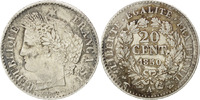 Frankreich 20 Centimes Münze, Cérès, Paris, SS, Silber, KM:758.1 -