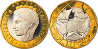 Italien 1000 Lire Münze, Rome, Proof, STGL, Bi-Metallic, KM:194 -