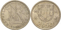 Portugal 2-1/2 Escudos Münze, VZ, Kupfer-Nickel, KM:590 -