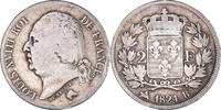 Frankreich 2 Francs Münze, Louis XVIII, Louis XVIII, Rouen, S, Silber -