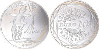 Frankreich 10 Euro Liberté Automne Sempé, STGL, Silber, Gadoury:EU717 -