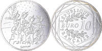 Frankreich 10 Euro Fraternité Hiver Sempé, STGL, Silber, Gadoury:EU719 -