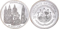 Liberia 20 Dollars Münze, Netherland, UNZ, Silber -