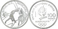 Frankreich 100 Francs Münze, albertville 92, Proof, UNZ+, Silber -
