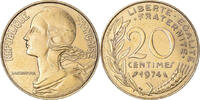 Frankreich 20 Centimes 1974 Paris Münze, Marianne, Paris, SS+, Aluminum-Bronze