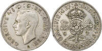Großbritannien Florin, Two Shillings Münze, George VI, SS, Silber -