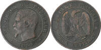 Frankreich 2 Centimes Münze, Napoleon III, Napoléon III, Strasbourg -
