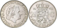 Niederlande 2-1/2 Gulden Münze, Juliana, SS+, Silber, KM:185 -