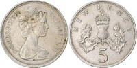Jersey 5 New Pence Münze, Elizabeth II, SS, Kupfer-Nickel, KM:32 -