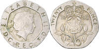 Großbritannien 20 Pence Münze, Elizabeth II, SS, Kupfer-Nickel, KM:990 -