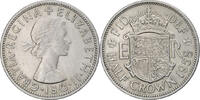 Großbritannien 1/2 Crown Münze, Elizabeth II, SS+, Kupfer-Nickel -