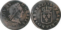 Frankreich Liard Münze, Louis XV, Liard à la vieille tête, Lille, S -