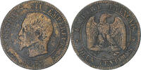 Frankreich 2 Centimes Münze, Napoleon III, Napoléon III, Strasbourg -