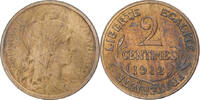 Frankreich 2 Centimes Münze, Dupuis, Paris, SS, Bronze, KM:841 -