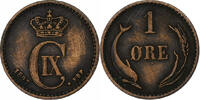 Dänemark Ore Christian IX, Copenhagen, Bronze, S+, KM:792.2 -