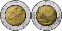 Italien 500 Lire Rome, S+, Bi-Metallic, KM:111 -