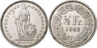 Schweiz 1/2 Franc Bern, Kupfer-Nickel, S+, KM:23a.3 -