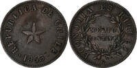 Chile 1/2 Centavo SS, Kupfer, KM:126 -