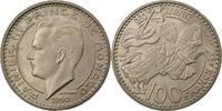 Monaco 100 Francs, Cent Münze, Rainier III, SS+, Copper-nickel -