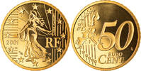 Frankreich 50 Euro Cent 2001 Paris Paris, Proof, STGL, Messing, Gadoury:6., KM:1287