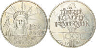 Frankreich 100 Francs Münze, Statue de la Liberté, VZ, Silber, KM:960 -