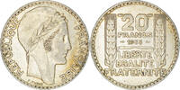 Frankreich 20 Francs Münze, Turin, Paris, SS, Silber, KM:879 -
