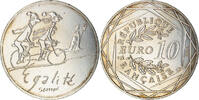 Frankreich 10 Euro Egalité Hiver Sempé, Paris, UNZ+, Silber -