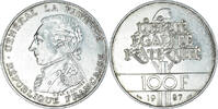 Frankreich 100 Francs Münze, Lafayette, SS, Silber, KM:962 -