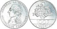 Frankreich 100 Francs Münze, Lafayette, SS+, Silber, KM:962 -