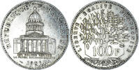Frankreich 100 Francs Münze, Panthéon, Paris, SS+, Silber, KM:951.1 -