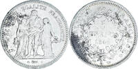 Frankreich 5 Francs Münze, Hercule, Paris, S+, Silber, KM:756.1 -