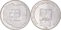 Polen 200 Zlotych Münze, Warsaw, VZ, Silber, KM:72 -
