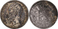 Belgien 5 Francs, 5 Frank Münze, Leopold II, SS, Silber, KM:24 -